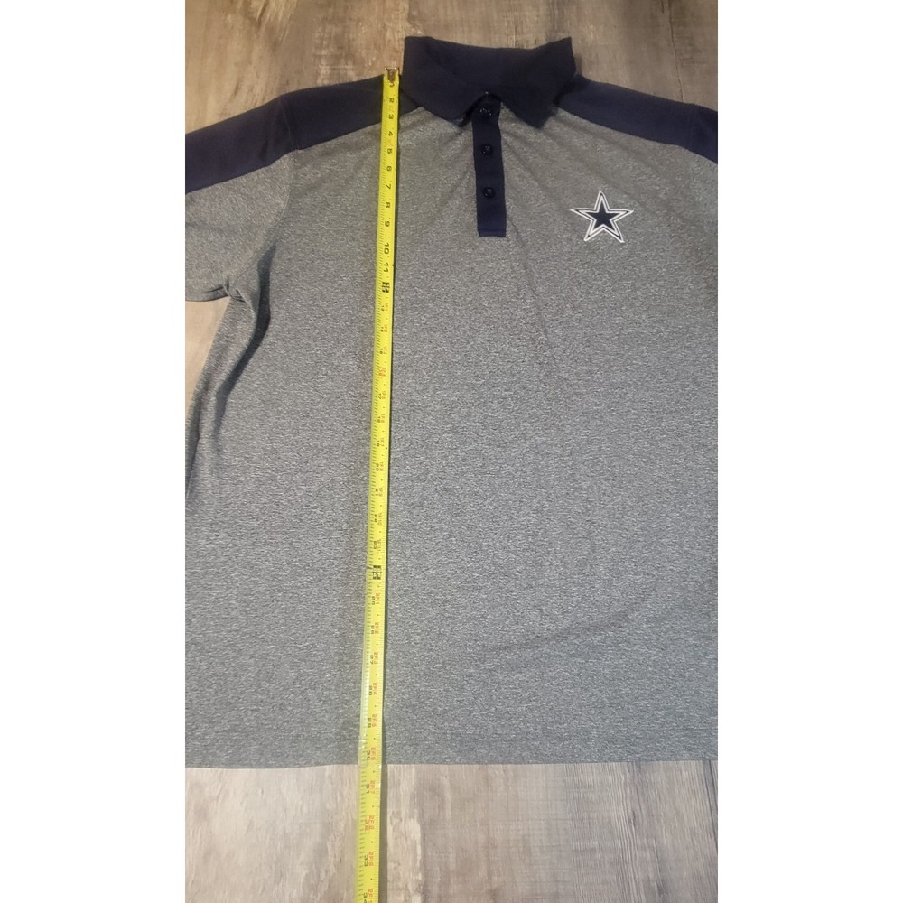 Dallas Cowboys Authentic Mens XL Gray Blue Polo Golf Shirt Football NFL 2 Shirts - Picture 7 of 16